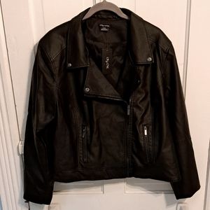 City Chic Black Motorcycle Jacket XL/22